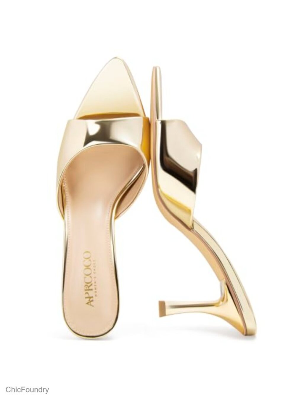 Pointed Toe Stiletto Heeled Mules Slip On Sandals Faux Leather Formal Wedding